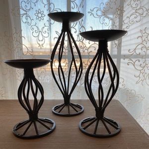 Candle Holder Set - 3 piece (Brown/Bronze)